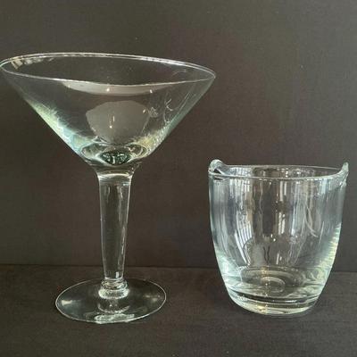 Oversized Martini Glass And Krosno Crystal Ice Bucket 
