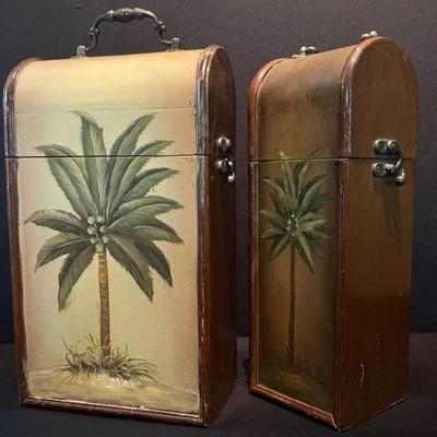 Hand Painted Portable Wine Storage Boxes 