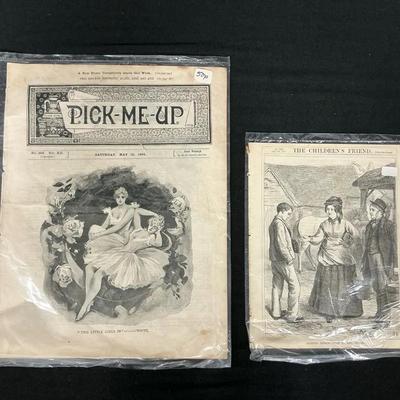 1871 & 94 British Weekly Magazines - Pick Me Up & Children’s Friend