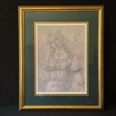 Drawing Of A Woman Print