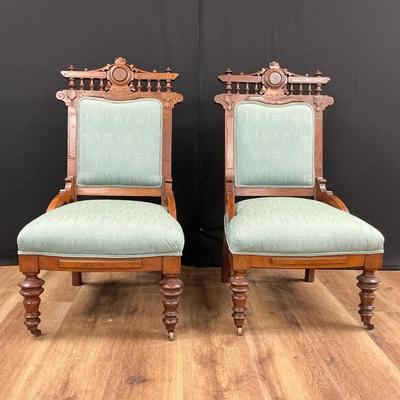 Pair of Eastlake Victorian Parlor Chairs