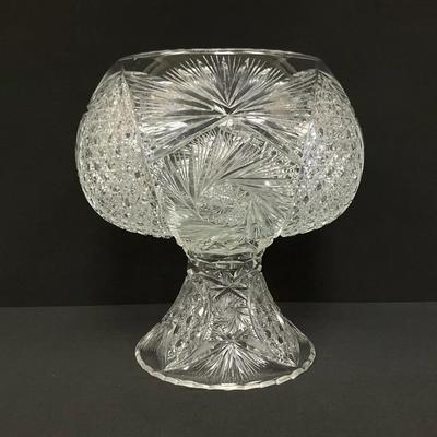 Vintage Yasemin Cut Glass Punch Bowl