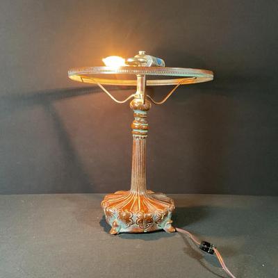 Tiffany Style Cast Metal Lamp