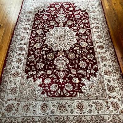 Burgundy Floral Rug - 5' x 8'