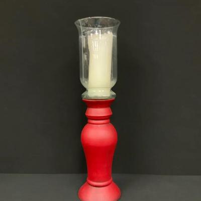 Large Red Ceramic Candle Stand