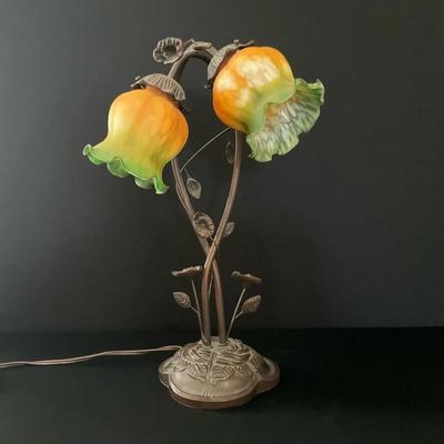 Tiffany-Style Double Tulip Table Lamp