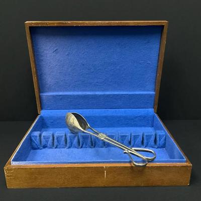 Tarnish Proof Box For Sterling Flatware And Zinc Electroplated Salad Tongs