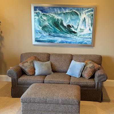 Brown Textured Hide A Bed Sofa And Lil Clinard Abstract Artwork Print