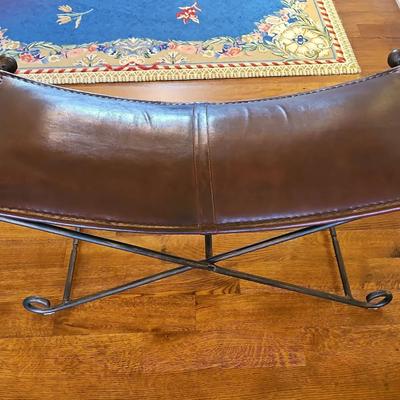 Leather Folding Bench