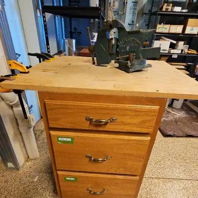 Rolling Cabinet And Heavy Metal Vise