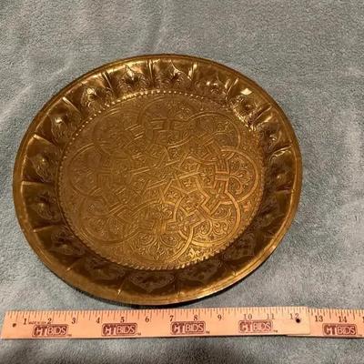 Vintage Middle Eastern Brass Decorative Tray