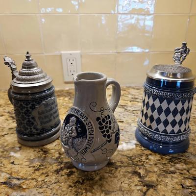 German Steins & Vase