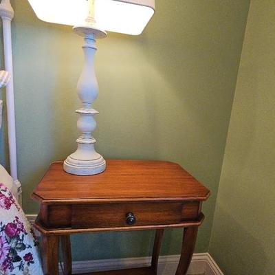 Beech Nightstands With Lamps