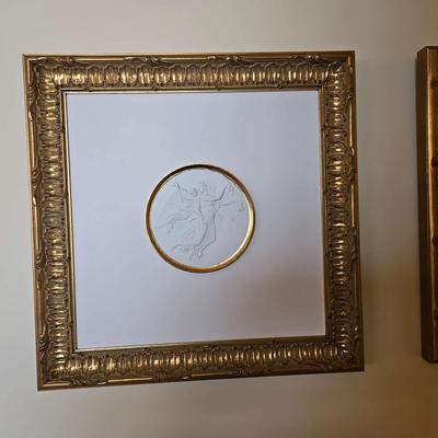 Vintage Pair Of Royal Copenhagen Bisque Porcelain Relief Plaques