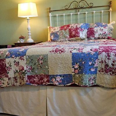 Queen Metal Headboard With Mattress & Boxspring