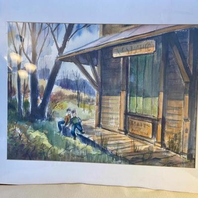 Sale Photo Thumbnail #77: Original Charles Forbes watercolor painting