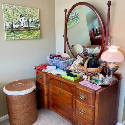Sale Photo Thumbnail #177: Antique dresser with attached tilt mirror