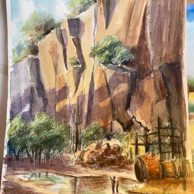 Sale Photo Thumbnail #79: Original Charles Forbes watercolor painting