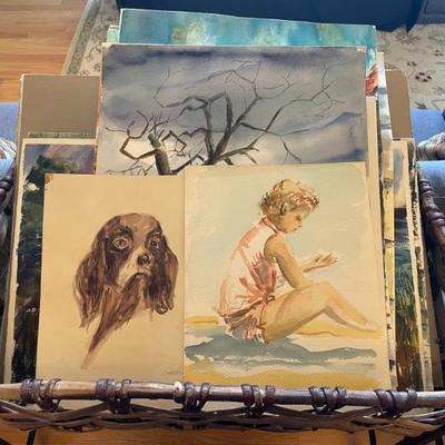 Sale Photo Thumbnail #70: Selection of original Charles Forbes watercolor paintings