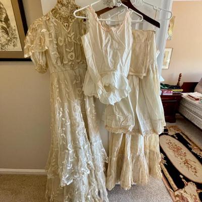 Sale Photo Thumbnail #163: Antique hand-sewn wedding dress & lingerie c.1907