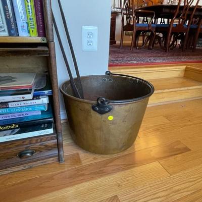 Sale Photo Thumbnail #61: Antique copper kindling/ash bucket