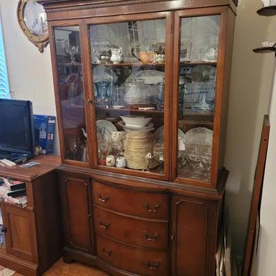 Gorgeous 2 Pc Solid Wood China Cabinet - Great for Storage and Display