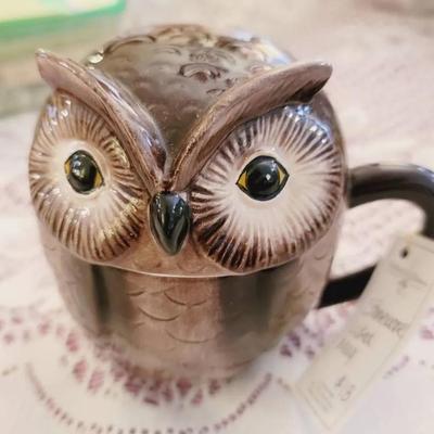 Retro Lidded Owl Mug Cup