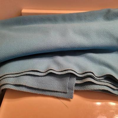 Turquoise Blue Wool Fabric 2 Yards 60 Wide