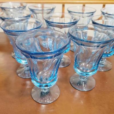 Fostoria Jamestown Blue 10pc Glass Set
