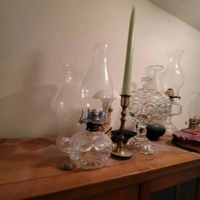 Oil Lamp Collection - Vintage - Glass and Ceramic