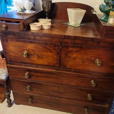 1800s Gorgeous 4 Drawer Dresser Chest Solid Wood Antique 