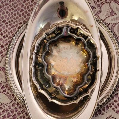 Silver Plate Serving Pieces Small Trays and Dishes 5 Pc