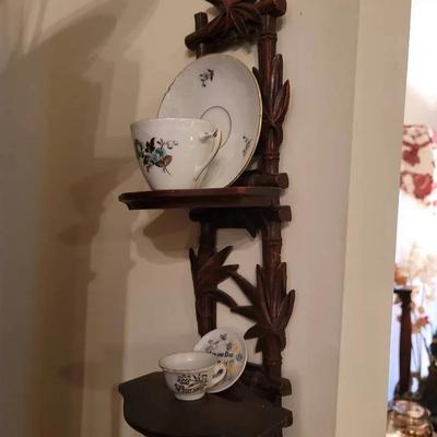 Bamboo Cup and Plate Holder and 2 Sets Vintage 