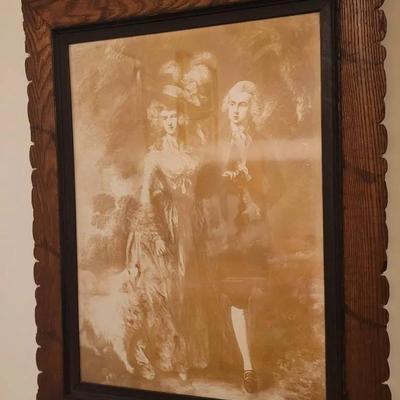 Framed Courting Couple Print TLC Vintage 