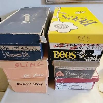 6 Pair Vintage Women's Heels Sz 7 Leather Snakeskin More