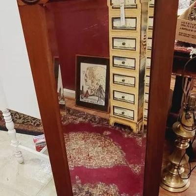 Heavy Solid Wood Mantle Or Wall Mirror Antique 