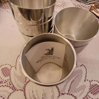 Pewter Cups Washington and Jefferson Steiff and Mount Vernon 6 Pc 