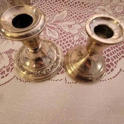 Weighted Sterling Candlesticks Towle and Gorham 2 Pc