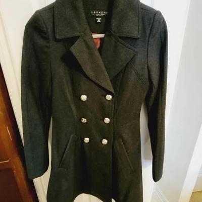 Laundry Shelli Segal Sz XXS Wool Peplum Back Jacket Coat