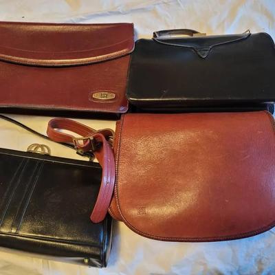 Leather Handbag and Purse Lot Vintage 4 Pc 