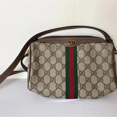 Gucci Ophidia Leather Crossbody Shoulder Bag | Iconic Supreme Canvas Pattern