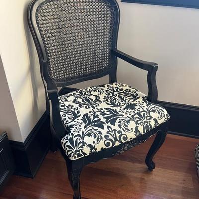 Sale Photo Thumbnail #155: $46 caned black & white chair 