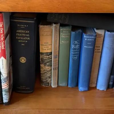 13 Sea Adventure Books & The American Practical Navigator 1962