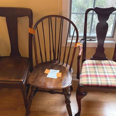 3 Antique Wood Chairs