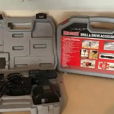 Ryobi Cordless Drill, Drillcraft Drill, Drill Bits & Drive Accessory Set