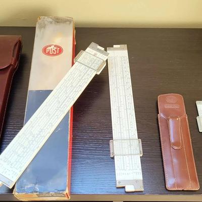 4 Vintage Post Versalog Slide Rules