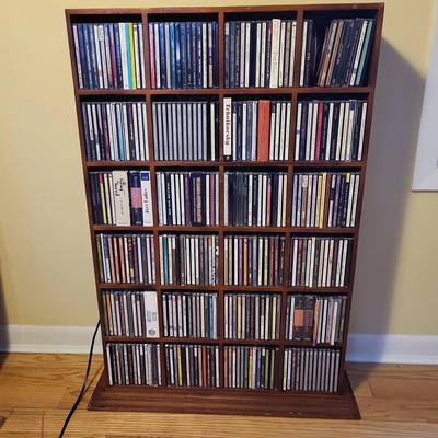 6-Shelf CD Case Filled W/ Many CDs