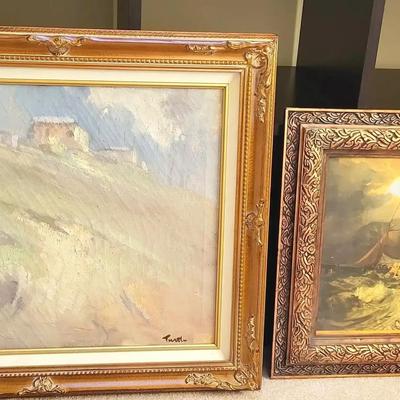 1 Signed Painting & 1 Print Of French Paissards