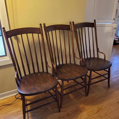 Set Of 3 Antique Wood Chairs