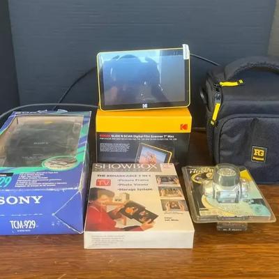 Kodak Slide N Scan, Sony Cassette Recorder & Accessories 